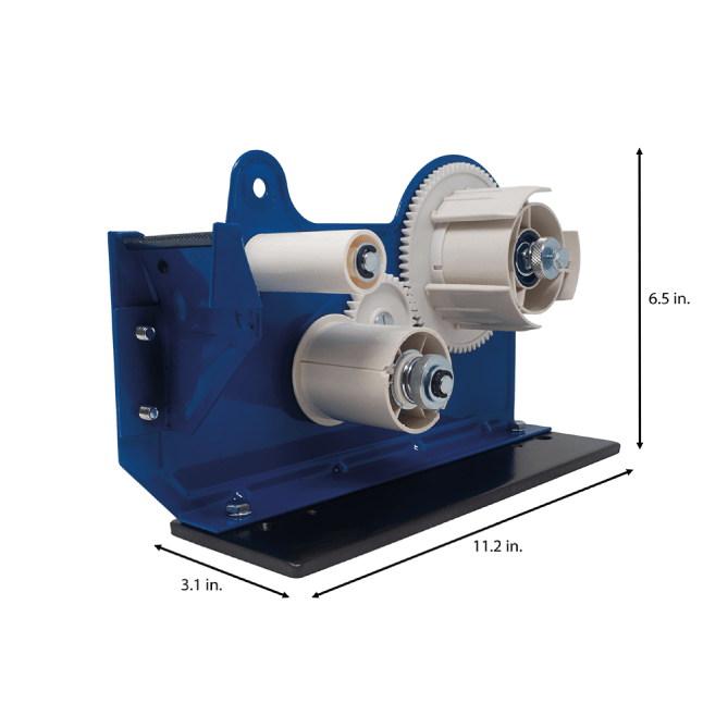 4163 is a heavy-duty double-sided tape dispenser with a weighted base, adjustable brake, corrugated blade, and gear-driven rewind system. Ideal for industrial, assembly, and packaging use. Suitable for tape up to 50mm wide.