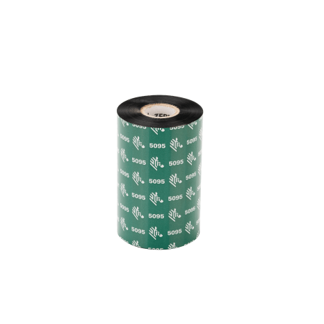 A roll of green adhesive tape with a black top edge, featuring a repeating white pattern of the text '5095' and a leaf-like logo, shown on a plain white background.