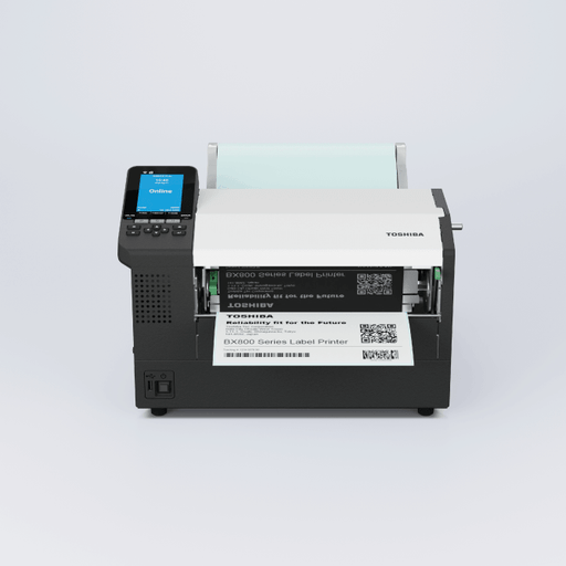 Toshiba label printer on a white background