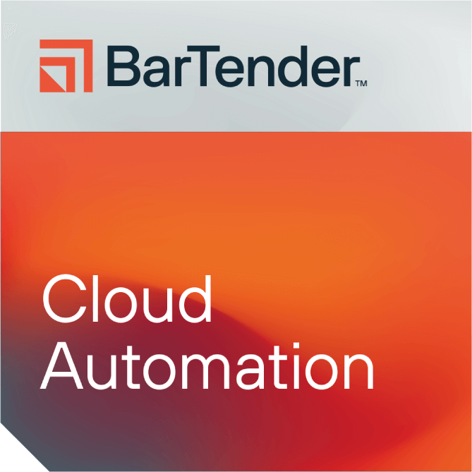 BarTender Cloud Automation logo on a gradient background