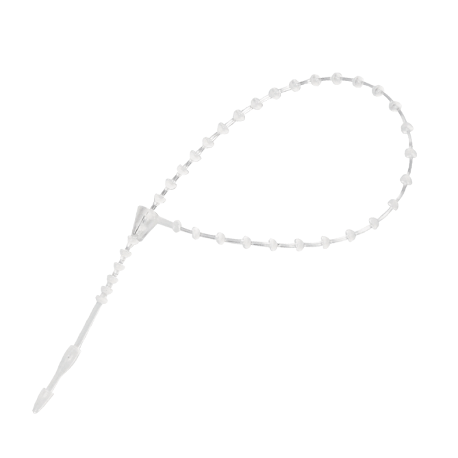 White headband with small beads on a white background