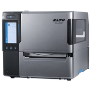 A silver and black SATO CL4-SXR industrial label printer with a front display screen, shown on a plain white background.