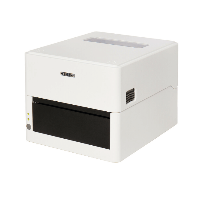 Introducing the Citizen CL-E300, a compact direct thermal label printer ideal for retail, logistics, courier services, pharmacies, and medical applications. Its front-side operation saves space while delivering high performance with speeds up to 200 mm/sec and resolutions of 203 or 300 dpi.