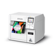 Epson label printer with a colorful label on a white background