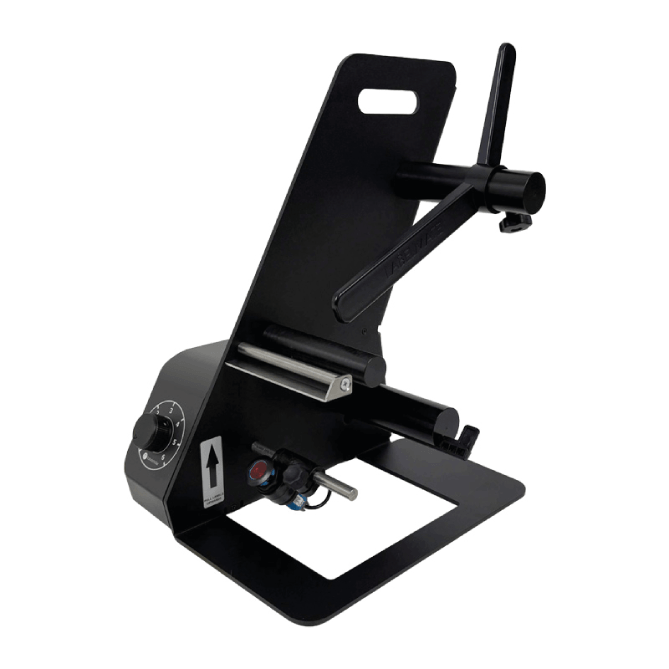 Black metal bracket or clamp on a white background