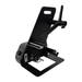 Black metal bracket or clamp on a white background