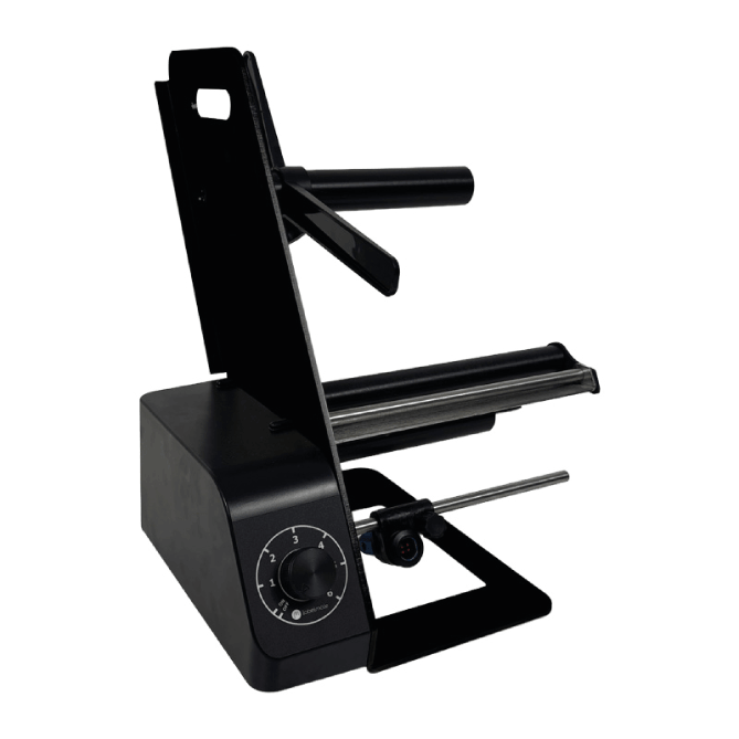 Black metal tool or device on a white background