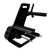 Black metal tool or device on a white background
