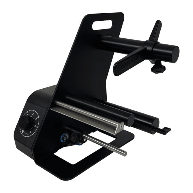 Black metal tool or device on a white background