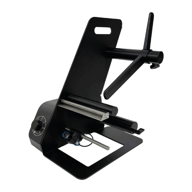 Black metal bracket or stand on a white background
