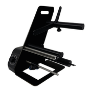 Black metal tool or device on a white background