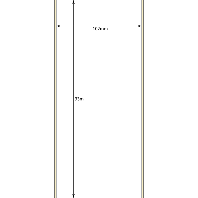 White Label with Dimensions 102mm x 33m