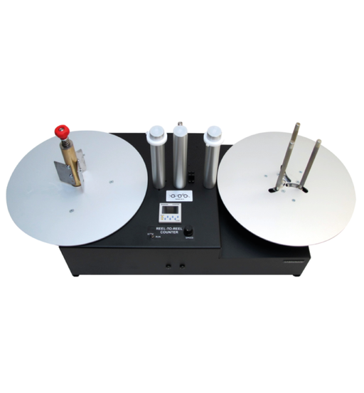 he Reel-to-Reel Counting System is a self-contained table top device equipped with a pre-set counter. The RRC-330-ACH accommodates rolls with a maximum size of 330mm.