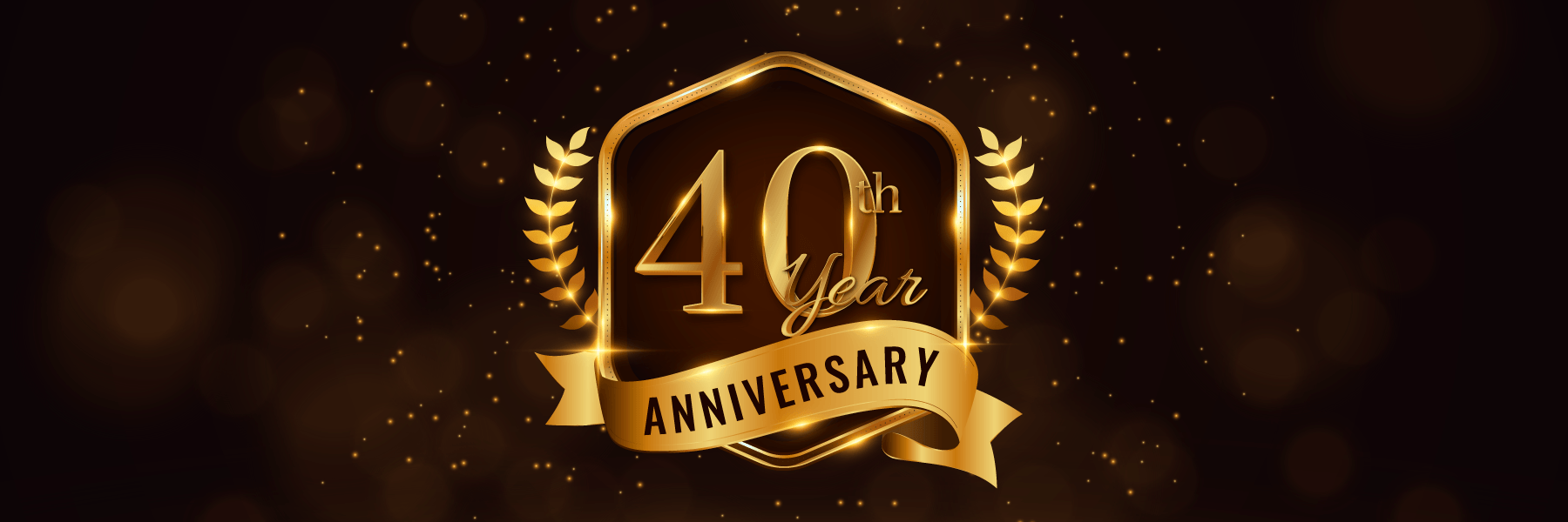 40th logo on black background