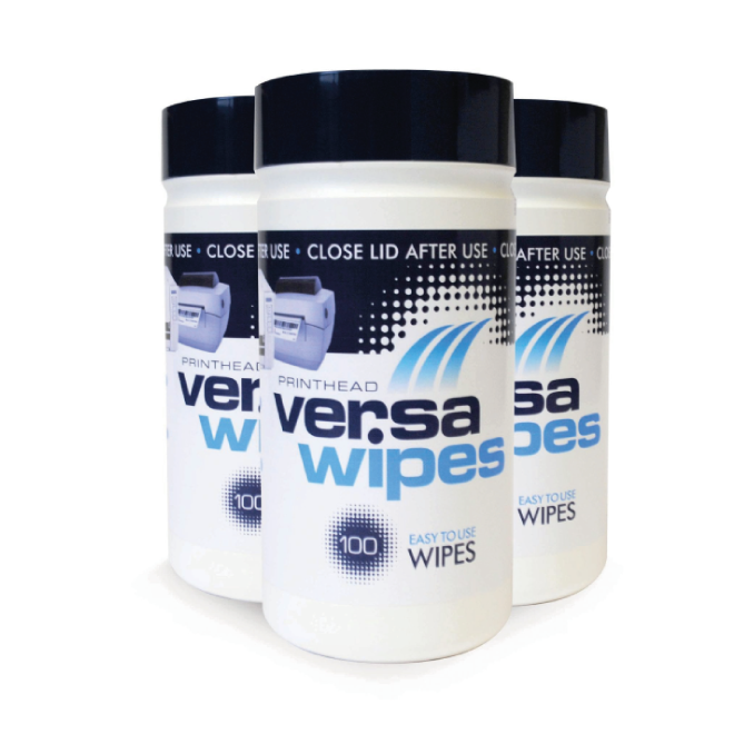 Use Versawipes to keep your thermal printheads, Platen rollers & label sensors clean and healthy. With a single product you can keep your printheads in tip top condition, thus reducing the cost of premature failure and reduce expensive downtime.
