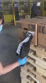 Boost productivity with the Tach-It BL-2 label applicator. Ideal for fruits, vegetables, and cartons. Battery-powered for all-day use, it's lightweight, easy-to-use, and supports labels up to 2 3/8" wide. LED battery indicator and quick recharge for enhanced efficiency.