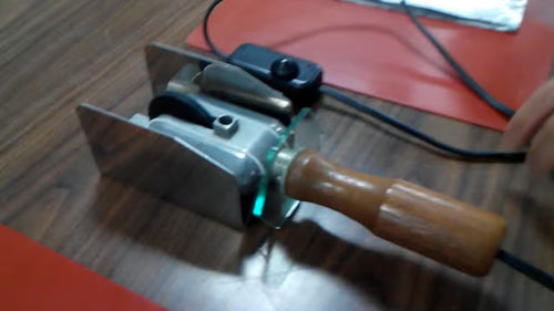 Hand held constant heat roller is suitable for sealing plastic, polyethylene and cellophane. With a 57mm dia Teflon coated wheel, this versatile sealer can make a 1mm, 5mm or 9mm round, oval or square seal. Simple to use, the sealer comes with a convenient rack that keep the sealing wheel suspended above the work surface. The temperature is user adjustable and ranges from 30 - 220 degree C.