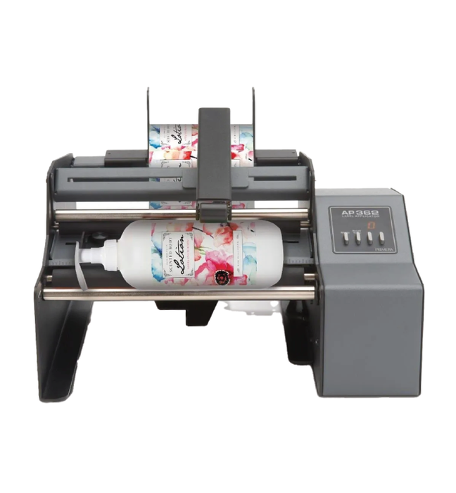Primera's AP362 Label Applicator is the perfect semi-automatic labelling machines for cylindrical containers including bottles, cans jars and tubes.
