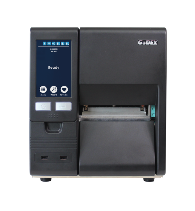 GODEX GX4000i Ultra-high speed Industrial Thermal Printer with an intuitive 5” video touch screen.