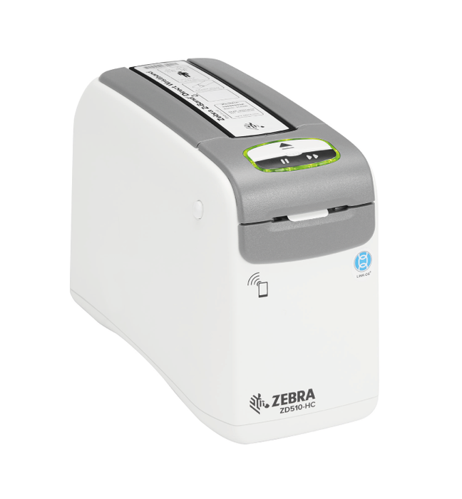 The ZD510-HC Wristband Printing solution combines the reliable ZD510-HC direct thermal printer with easy-to-load cartridges containing the only antimicrobial-coated wristbands on the market—Zebra's Z-Band® wristbands. It's the easiest wristband printer to use on the market. Just insert the wristband cartridge and print.